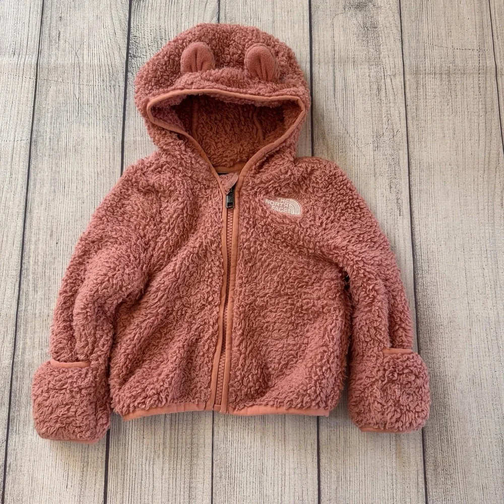 The North Face Baby Campshire Bear Hoodie Jacket Pink Moss 6-12 Months Ears